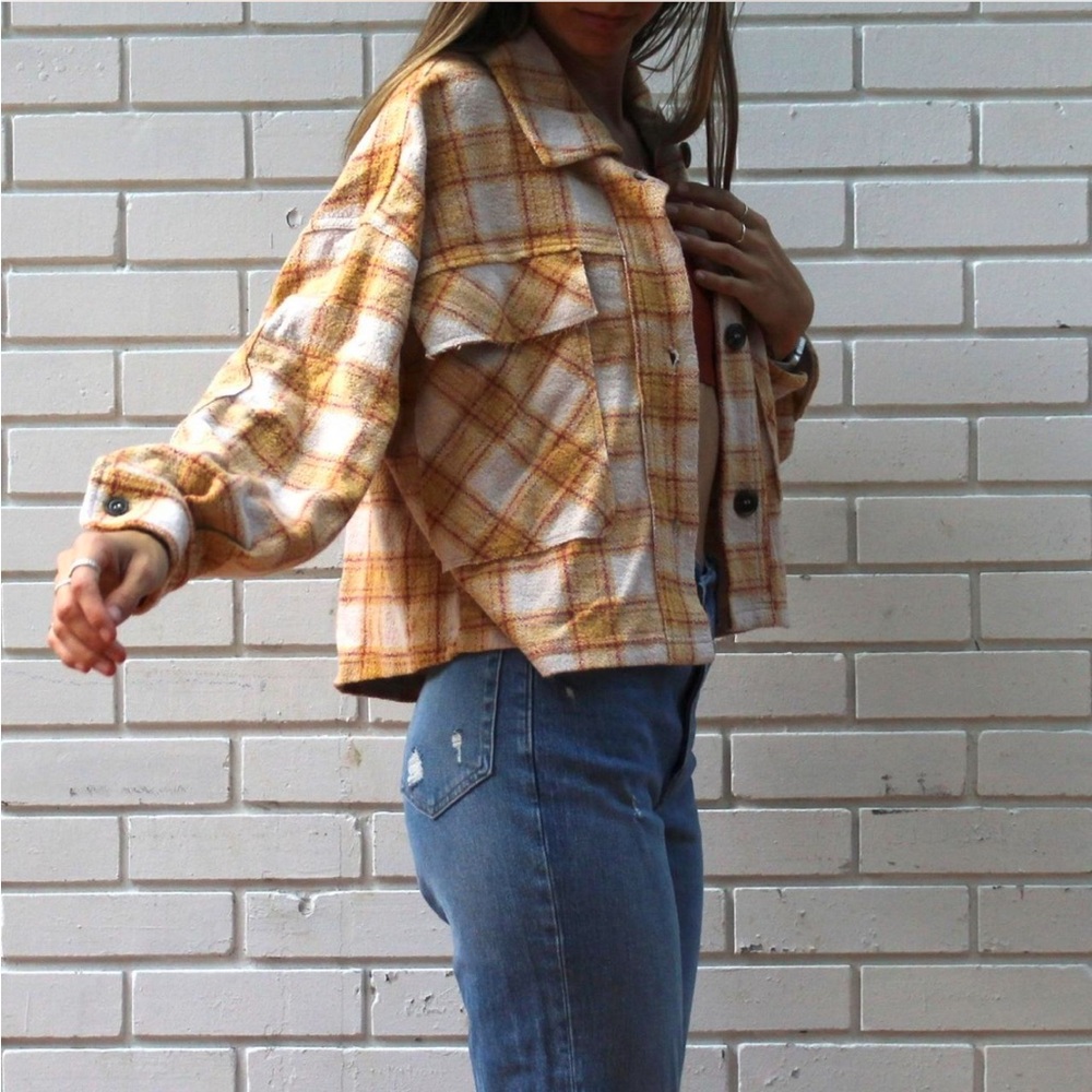 Oversized plaid shacket